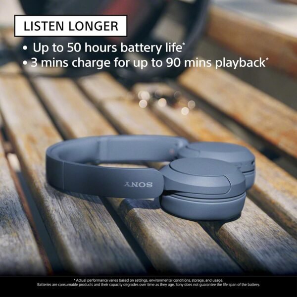 Sony WH-CH520 Wireless Bluetooth Headphones with Mic, Up to 50Hrs Battery - Image 2
